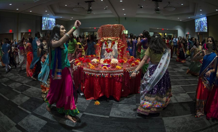 Attendees dance during Navratri Garba in 2019. The Asian Student Association presents this years Navratri Garba Friday, Oct. 1, from 7 p.m. to midnight inside the VisTaTech Center. 