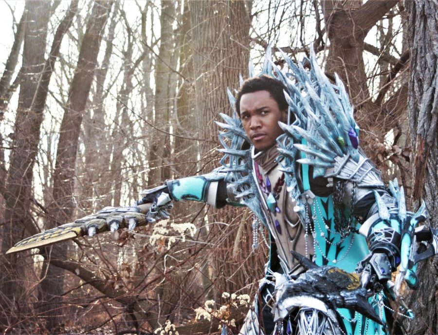 SC Alum, Jarvis Byrd poses with one of  his cosplay designs. Byrd creates his own cosplay costumes from scratch and creates intricate designs of each character.
