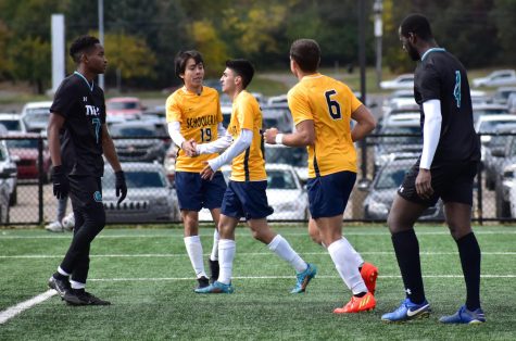 The Schoolcraft Mens Soccer team blanks Cuyahoga Community College, 9-0 on October 8, 2022 at Schoolcraft College in Livonia, Michigan.