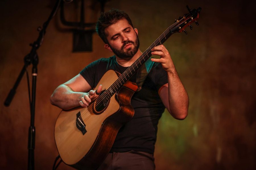 Luca Stricagnoli performs at the Trinity House in Livonia, Michigan on September 16, 2022.