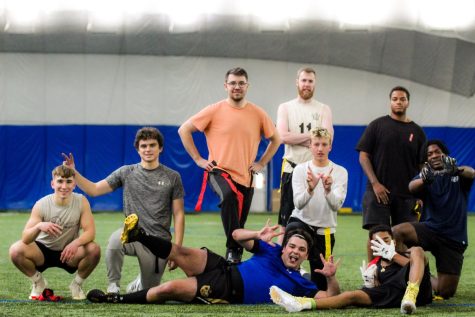 Players gathered to play in the annual Turkey Bowl Flag Football Game on November 22, 2022 inside the Trinity Health Sports Dome.