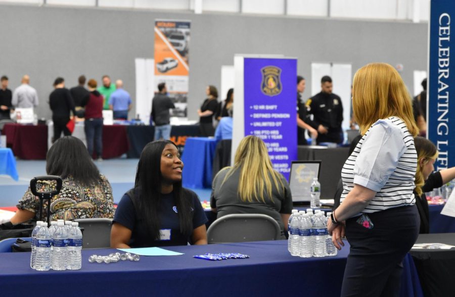 On Thursday, April 13, Schoolcraft hosted its annual Spring Job Fair with close to 100 employers in attendance.