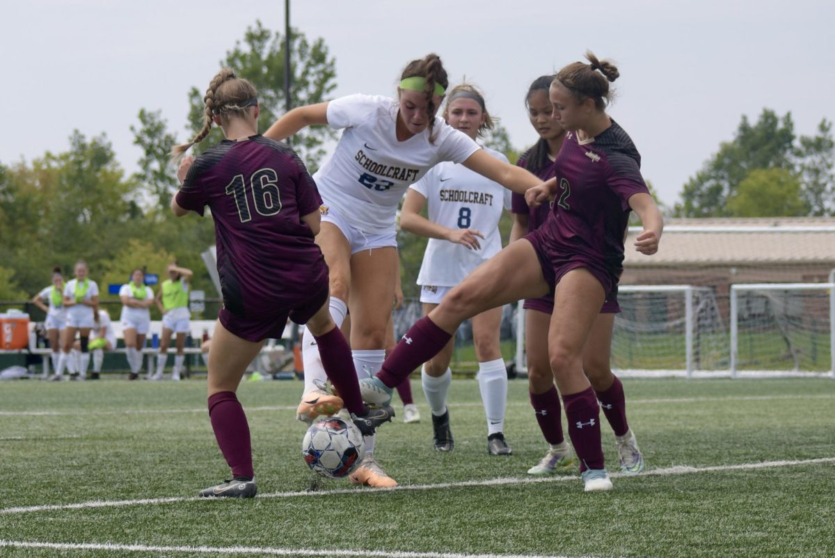 The Schoolcraft College womens soccer team moved to 2-0 in conference play with a 2-0 win over Jackson College on Tuesday, August 29, 2023 at Schoolcraft College.