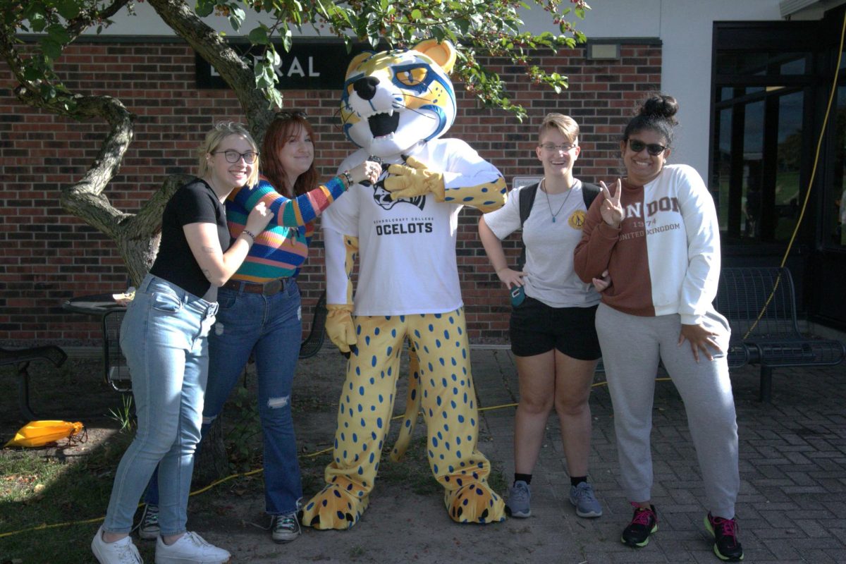 Ozzy visits with students just outside of the LA Building! Ozzy-Palooza took place on August 30th, 2023 at Schoolcraft College in Livonia, MI.