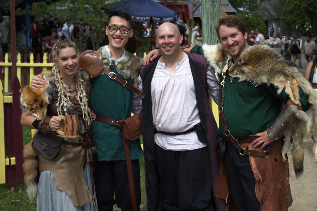 Pictured left to right: Danielle DeJonge, Ryan Li, John Bess and Wolfgang Moorhouse posed for a photo while enjoying the Michigan Renaissance Festival on September 2, 2023 in Holly, MI.