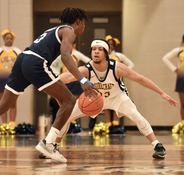 The Schoolcraft Ocelots opened up MCCAA league play to the #6 ranked Monarchs from Macomb Community College on Jan. 13, 2024 but unfortunately lost 87-72.