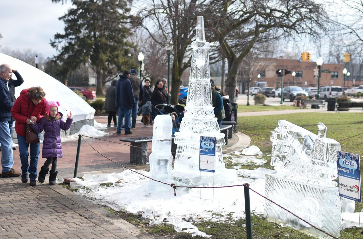 Even the Eiffel Tower was carved with precision at the Plymouth Ice Festival Feb. 3, 2024 in downtown Plymouth, Michigan.
