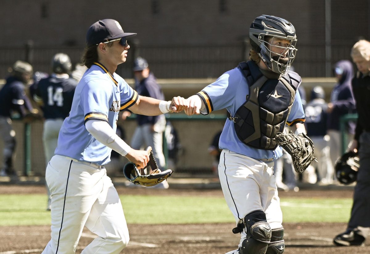 The Schoolcraft Ocelots baseball team split the doubleheader against the Macomb Monarchs. The Ocelots took game one 4-3, but lost 15-5 in the game two on April 13, 2024 at the Corner Ballpark in Detroit, Michigan.