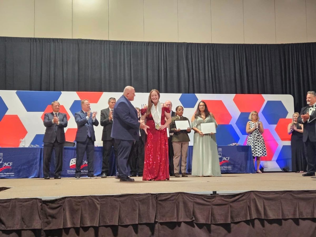 Culinary Arts graduate Allison White was awarded the 2024 National Student Pastry Chef of the Year through the American Culinary Federation in July in Phoenix, Arizona.