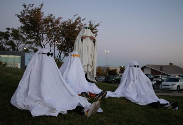 Just a group of ghosts hanging out on Schoolcraft campus. 