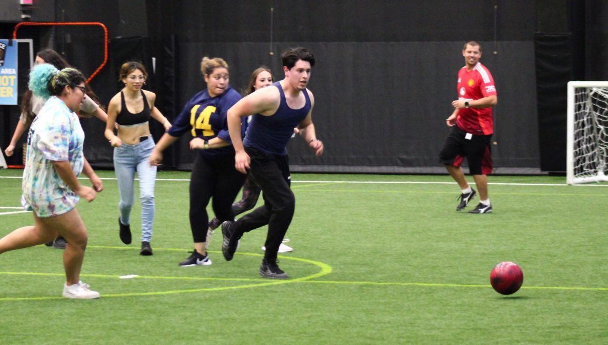 Students play a game of soccer during Rec Night on October 3, 2024.