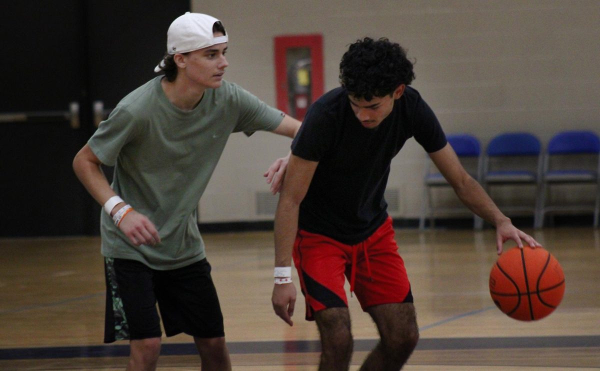 Two students play a little one-on-one during Rec Night on October 3, 2024.