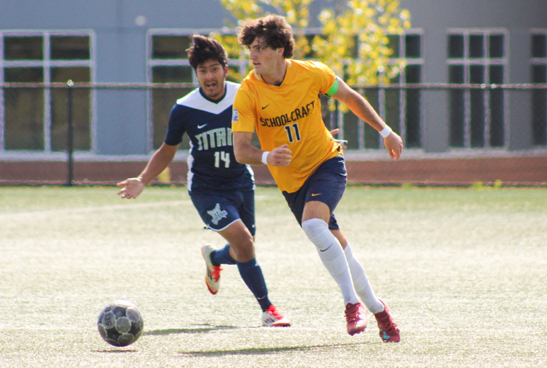 The Schoolcraft Men's Soccer team beat Terra State 10-0 on Friday, October 10, 2025 at Schoolcraft College.