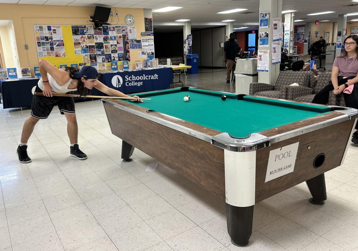 The Schoolcraft Student Activities Board hosted a Pool Shark Tournament on Wednesday, October 8, 2025 from 3-5 p.m. in the Lower Level, Vistatech Center. Gift cards were presented to 1st, 2nd and 3rd place winners.