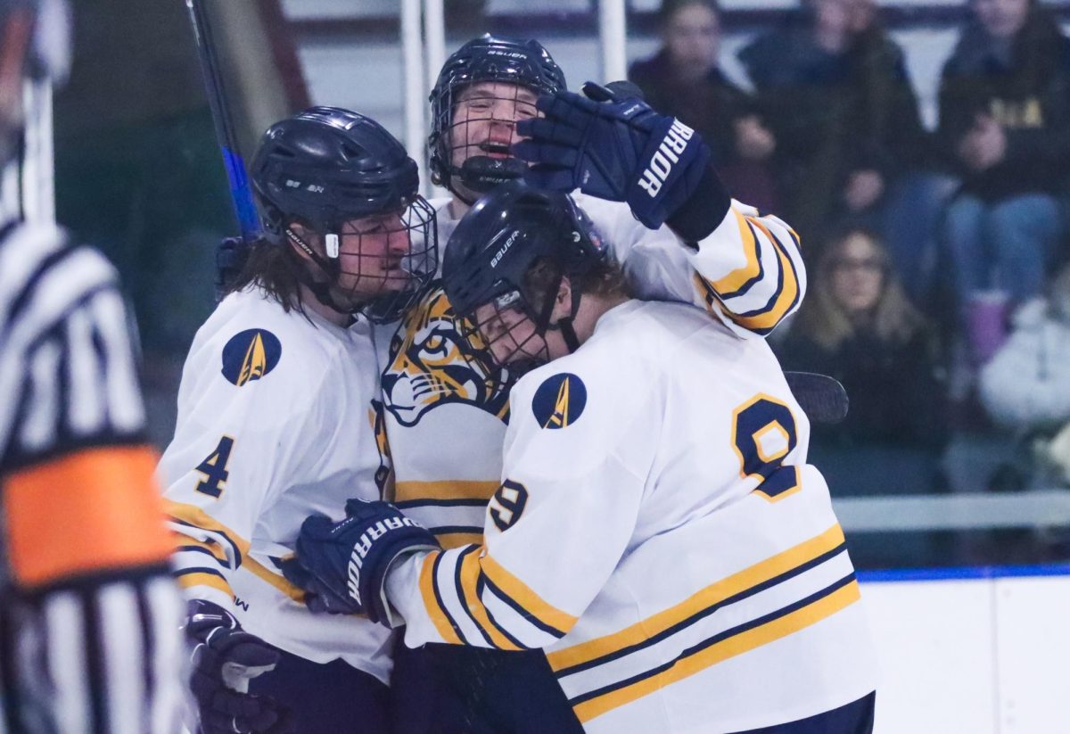 The Schoolcraft Men's Hockey team takes down Adrian College 10-2 on Jan. 31, 2026 at Farmington Hills Ice Arena.