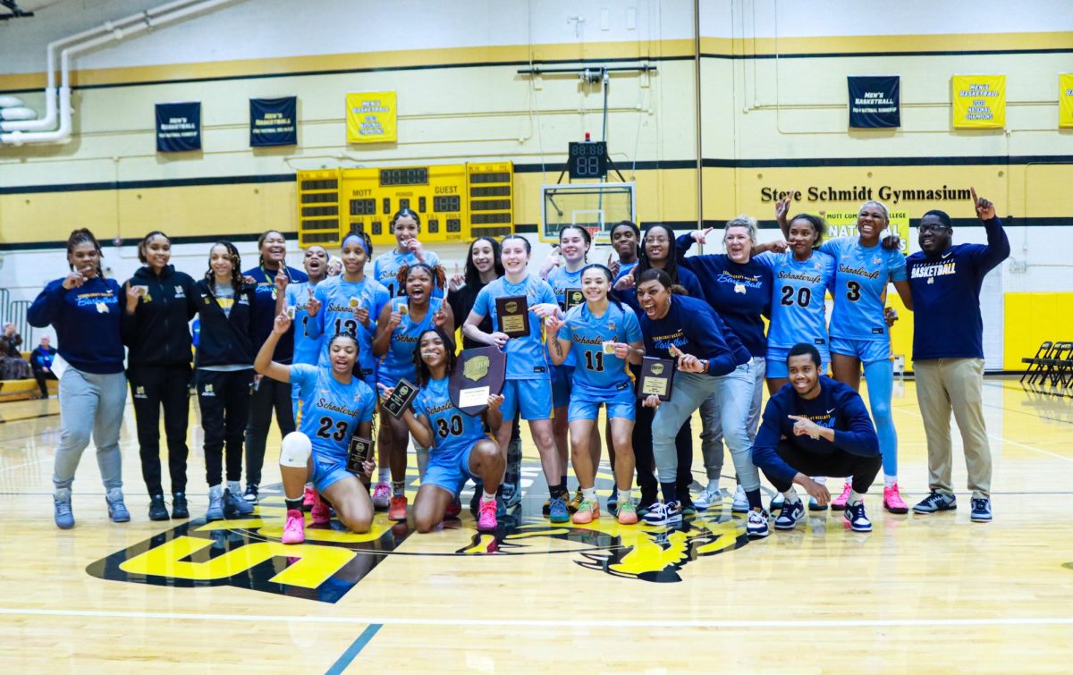 The Schoolcraft Ocelots beat Bay College 82-60 at the Great Lakes District C Tournament on March 8, 2026 at Mott Community College in Flint,MI. The Ocelots remain undefeated 31-0 and claimed a berth in the NJCAA Women's DII National Championship Tournament.