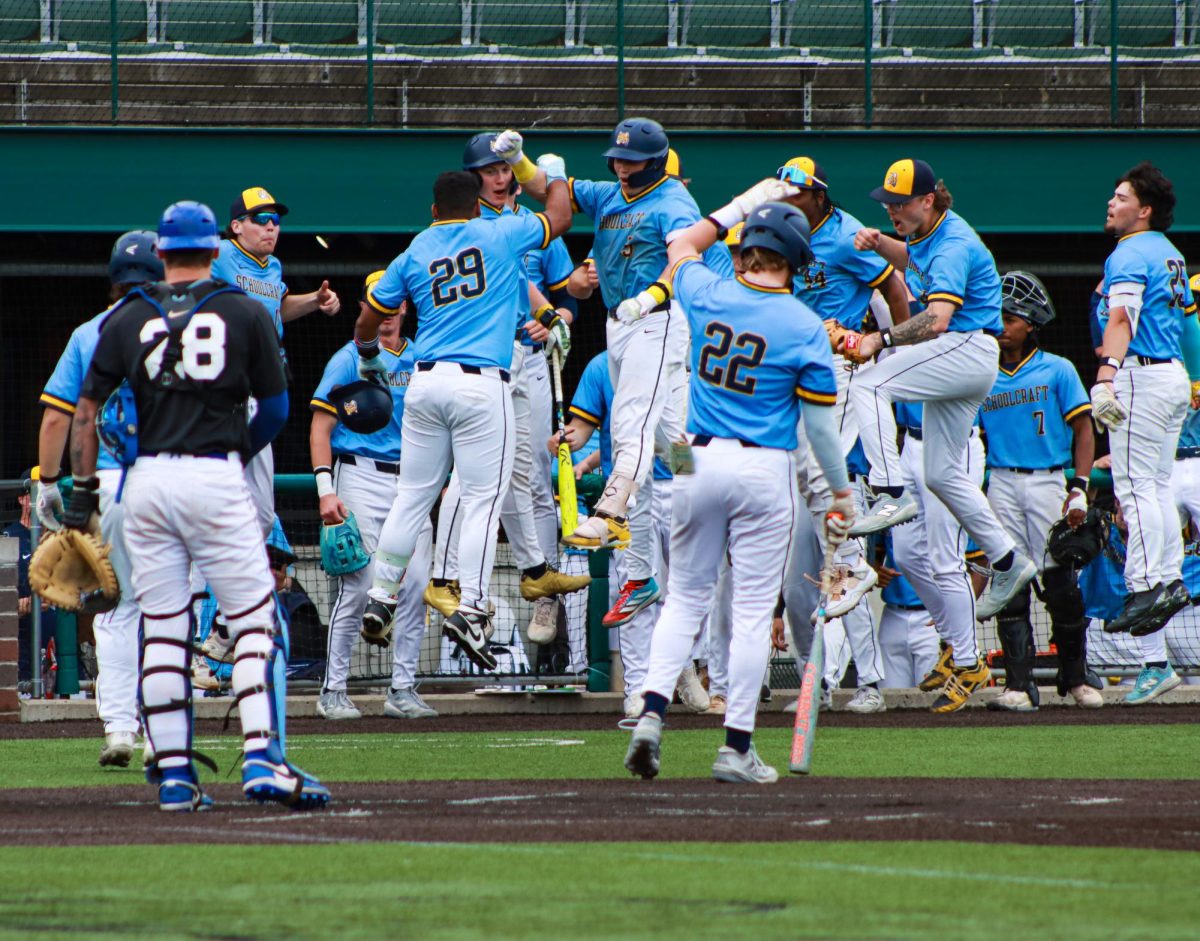 The Schoolcraft Men's Baseball team split the doubleheader against Lansing on Tuesday, April  14, 2026 at the Corner BallPark in Detroit, MI.