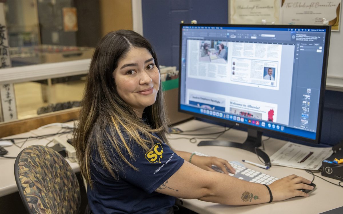 Pili Estevez was awarded the 2026 Student Employee of the Year for her leadership and collaboration on the job at The Schoolcraft Connection.